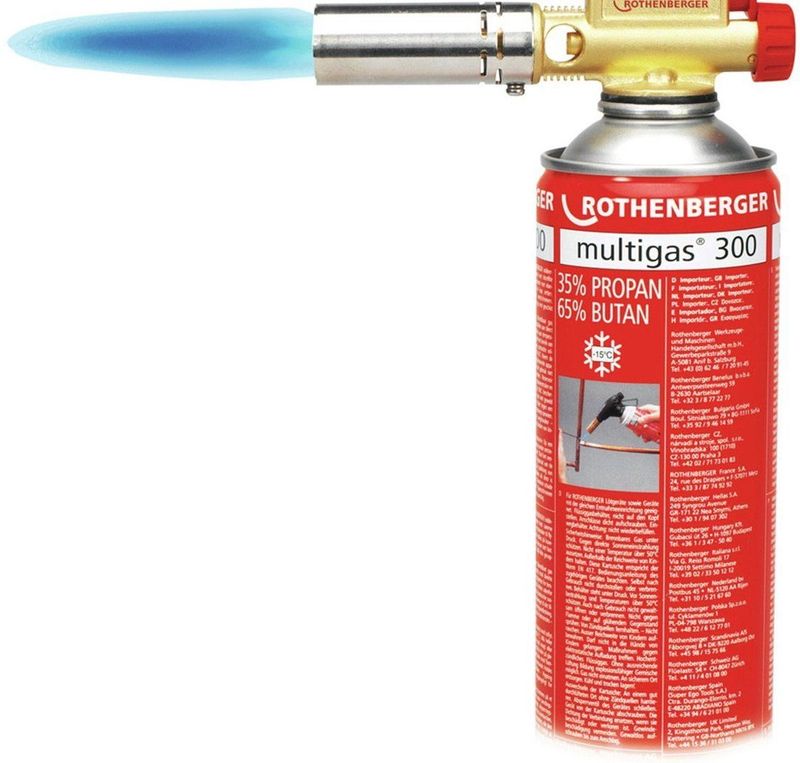 Rothenberger - EASY FIRE - Soldeerapparaat - Met MULTIGAS300 Gas - Vlamtemperatuur tot 1.900 °C