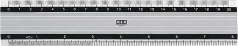 Lineal Aluminium 20cm cm und inch Skalierung