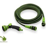 Werkzeyt Flexibele tuinslang, 15-30 m, incl. multifunctionele sproeier, duurzaam, geen verdraaien of knopen, flexibele slang, rekbare waterslang, tuinirrigatie, 15-30 m