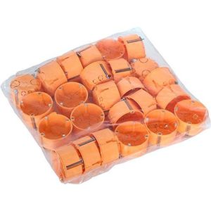 Meister Hollewanddoos inbouw - 45 mm diep - oranje - 25 stuks - Ø 68 mm freesgat - voor het inbouwen van schakelaars en stopcontacten/aansluitdoos/schakeldoos/hollewand-apparaatdoos / 7464140
