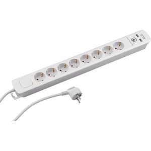 Meister - Stekkerdoos 8V Schakel - Wit - Overspanningsbeveiliging - 2x USB - 1,4M