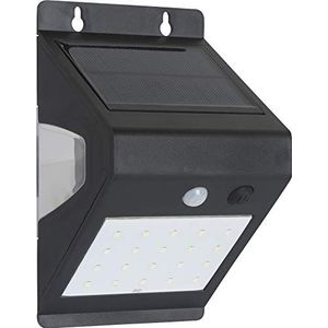 Meister LED zonnelamp - zwart - 4,5 Watt - 200 lumen - Voor vaste installatie aan huismuren - Met zonnepaneel & bewegingsmelder - IP65 waterbescherming/buitenwandlamp/wandschijnwerper / 7490360