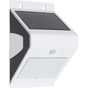 Meister LED zonnelamp - wit - 4,5 Watt - 200 lumen - Voor vaste installatie aan huismuren - Met zonnepaneel & bewegingsmelder - IP65 waterbescherming/buitenwandlamp/wandschijnwerper / 7490430