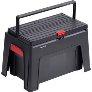 Meister Opstapkruk 3 in 1-460 x 280 x 300 mm - met gereedschapskist en gereedschapsinleg -150 kg draagvermogen - van stevig polypropyleen/gereedschapskist/gereedschapskist/werkplaatskruk /