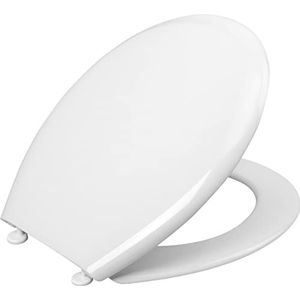 Cornat Wc-bril Palu - klassiek witte look - onderhoudsvriendelijk thermoplast - eenvoudig ontwerp past in elke badkamer, toiletbril, wc-deksel, 1076385