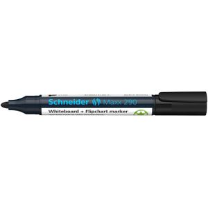 Schneider Whiteboard Marker - Maxx 290 - Ronde Punt - Zwart - Voor Whiteboard en Flipover