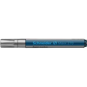 Schneider Schreibgeräte Maxx 270, Silber, Blau, Silber, Medium, Rundspitze, 1 mm, 3 mm