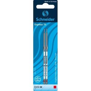 Schneider balpenvulling - Express 75 - penpunt M - rood - blister a 2 stuks - S-77141