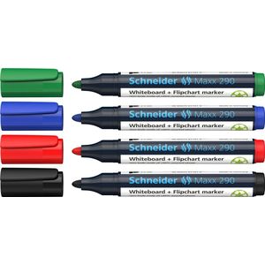 Schneider Maxx 290 Whiteboard- und Flipchart-Marker farbsortiert 2,0 - 3,0 mm, 4 St.