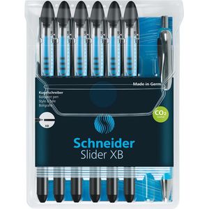 10x Rollerpen Schneider Slider Basic extra breed zwart met 1 balpen Rave gratis