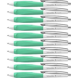 Schneider Haptify 10 stuks balpen (schrijfkleur: blauw, gemiddelde lijndikte) wit/mint