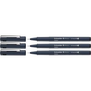 Schneider fineliner - Pictus - zwart - 3 lijnbreedtes - S-197593