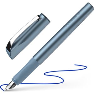 Schneider 168621 Ceod Shiny vulpen (voor rechts- en linkshandigen, M-veer, koningsblauw incl. inktpatroon) lichtblauw, medium