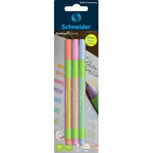 Schneider fineliner - Line-Up – lijnbreedte 0,4mm - pastel - blister 3 stuks - S-79130