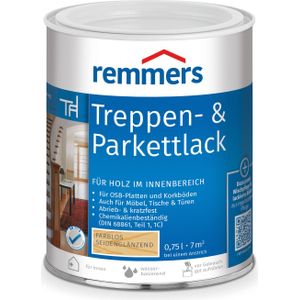 Remmers - Treppen- & Parkettlack farblos seidenglänzend, 0,75 Liter, Holz und Parkett Versiegelung für innen, Versiegelungslack zum Streichen,