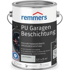 Remmers PU-coating garagevloer, lichtgrijs, 2,5 liter, vloer- en betonverf, slijtvast en weekmakerbestendig