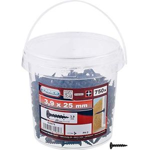 Connex - Gipsplaten Schroeven - 750 Stuks - Zwart Gefosfateerd - Trompetkop