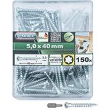 Connex - Houtverbindingsschroeven - 150 Stuks - TX-Aandrijving - Verzinkt - Made in Germany
