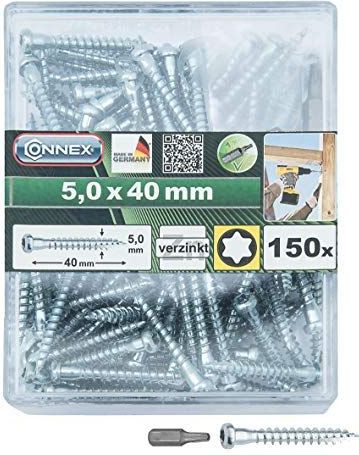 Connex - Houtverbindingsschroeven - 150 Stuks - TX-Aandrijving - Verzinkt - Made in Germany