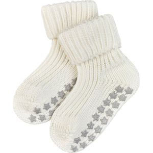 FALKE Cotton Catspads antislip noppen katoen huissokken babysokjes meisjes jongens wit - Maat 74-80