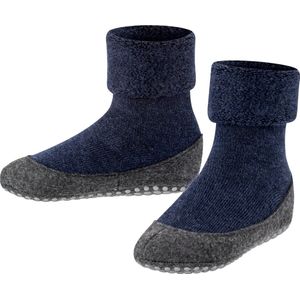 FALKE Unisex Kids Cosyshoe Slippers - Blauw Grijs - Merino Wol - 1 Paar