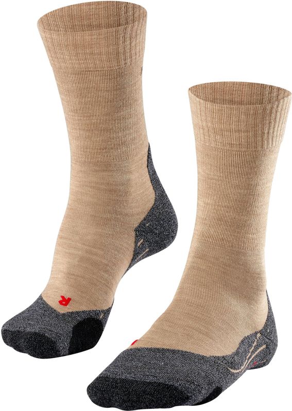 FALKE TK2 Wandelsokken anti blaren, medium padding merinowol sportsokken dames beige - Maat 39-40