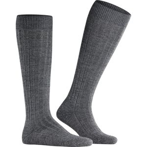 FALKE Heren Kniekousen Teppich Im Schuh M Kh wol lang eenkleurig 1 paar, Grijs Dark Grey 3070, 45-46