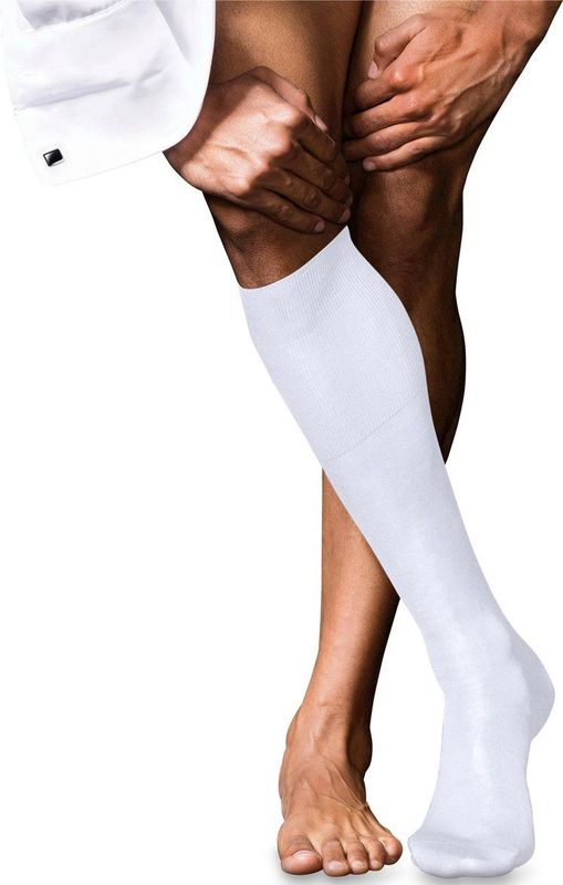 FALKE - Kniekousen No. 9 - Katoen - Lang - Eenkleurig - Wit