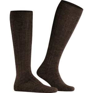 FALKE Heren Teppich in Schuh lange sokken, ademend, klimaatregulerend, geurremmend, dikke wol, geribbeld, warm, krullen, duurzame zool, platte teennaad, 1 paar, Bruin (Dark Brown 5450)