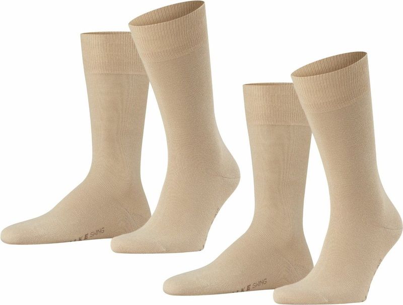 FALKE - Swing - Sokken - Beige - Katoen - Multipack 2 Paar