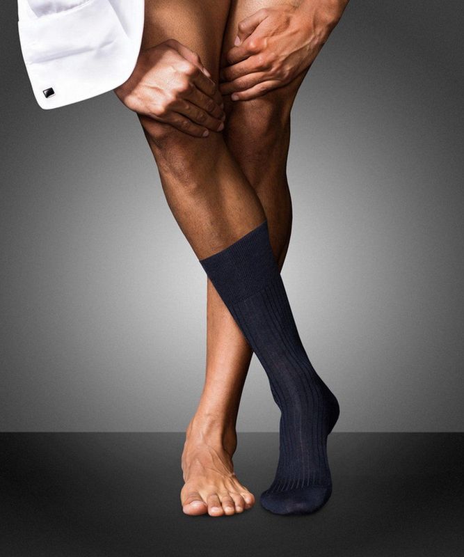 FALKE - No. 7 - Huissokken - Blauw - Wol, 1 Paar, 45-46