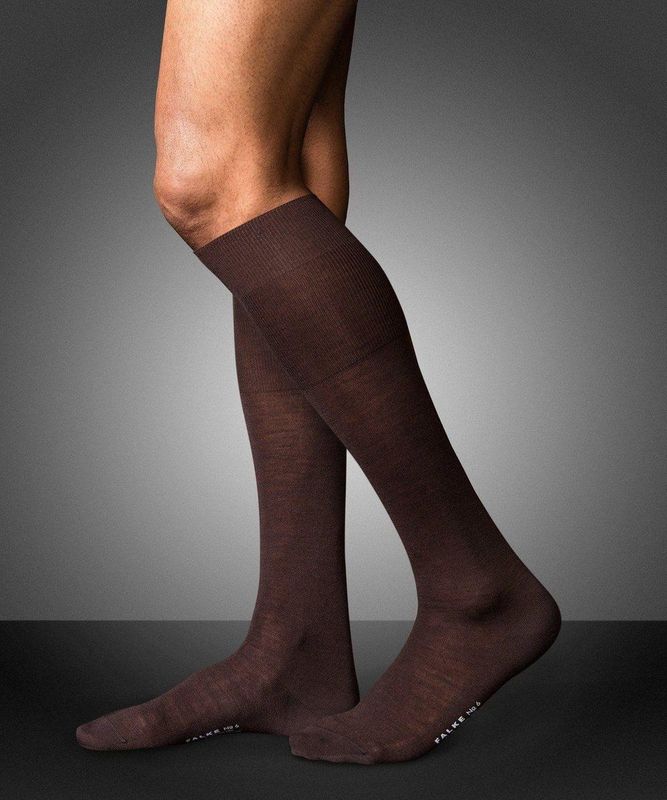 FALKE - No. 6 - Kniekousen - Bruin - Merinowol en Zijde