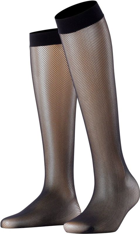 FALKE - Net Damessokken - Zwart - Transparant - 1 Paar