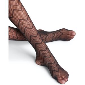 FALKE - Body Wave - Panty - Zwart - 20 DEN - Gedessineerd Materiaal