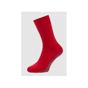 FALKE Homepads antislip noppen katoen merinowol huissokken heren rood