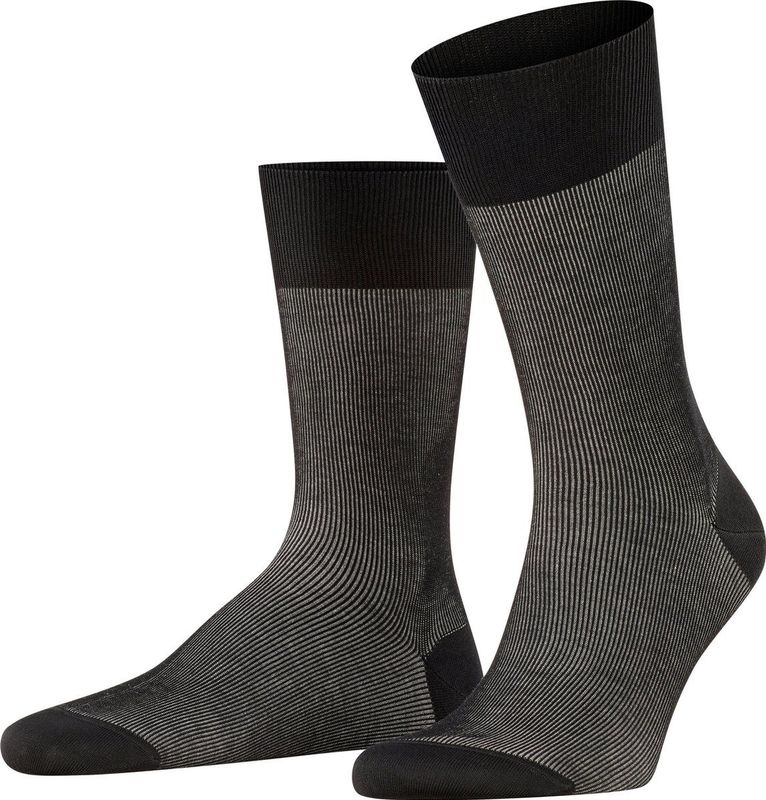 FALKE - Fine Shadow - Katoenen Sokken - Zwart - Versterkte Belaste Zones