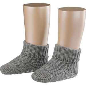 FALKE Cotton Catspads antislip noppen katoen huissokken babysokjes meisjes jongens grijs - Maat 62-68
