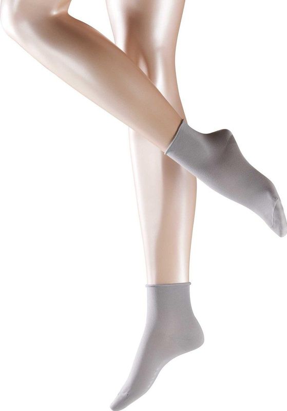 FALKE Cotton Touch korte damessokken - katoen - zilvergrijs (silver) - Maat: 35-38