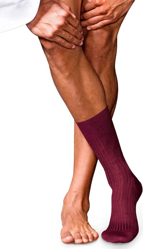 FALKE - No. 7 Finest Merino - Herensokken - Donkerrood - Thermisch Regulerend