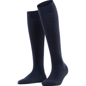 FALKE Softmerino warme ademende merinowol katoen kniekousen dames blauw