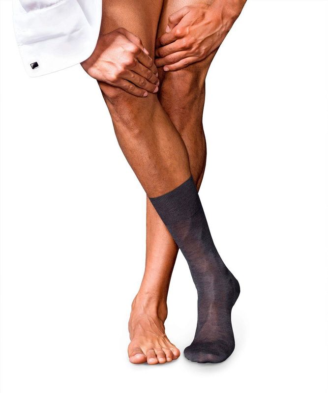FALKE - No. 9 Pure Fil d Ecosse - Herensokken - Antraciet - Katoenmix