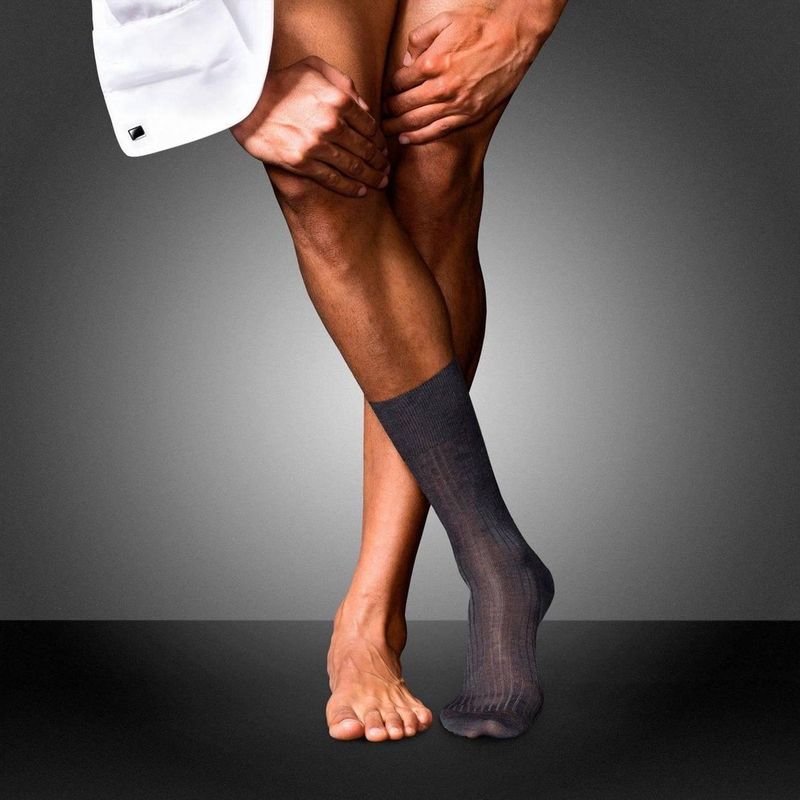 FALKE - No. 10 - Herensokken - Antraciet - Zuivere Egyptische Karnak-Katoen