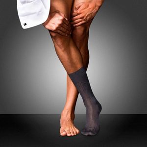 FALKE No. 10 Pure Fil d Ecosse herensokken - antraciet (anthracite mel.)