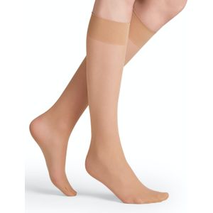 FALKE Matt Deluxe eenkleurig materiaal transparant 20 DEN kniekousen dames huidskleur - maat 35-38