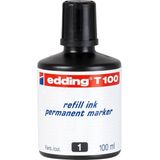 edding T100 navulinkt voor permanent markers – zwart - 100ml - potje
