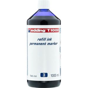 edding T1000 navulinkt voor permanent markers - kleur: blauw - grote fles - 1000ml