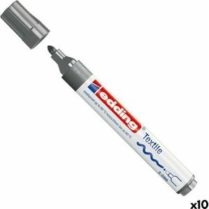 edding 4500 textielmarker - grijs - 10 stuks - ronde punt 2-3 mm - Textielstiften wasmachinebestendig (60 C) om op textiel te tekenen - Textielstift