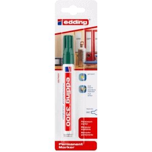 edding 3000 permanent marker - groen - 1 stift - ronde punt 1,5-3 mm - sneldrogende permanent marker - water- en wrijfvast - voor karton, kunststof, hout, metaal - universele marker