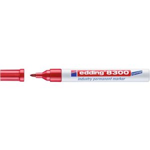 edding - 8300 - Permanentmarker - Rood - Ronde Punt - Hoogwaardige Aluminium Houder