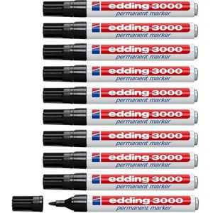 Edding - Permanent Marker 3000 - Zwart - Doosje a 10 Stuks